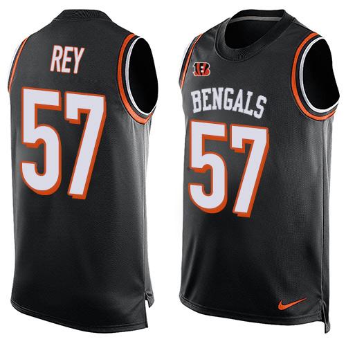 Nike Bengals #57 Vincent Rey Black Team Color Men's Stitched NFL Limited Tank Top Jersey - Click Image to Close